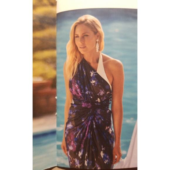 Peter Som Floral Cover Up Sarong Dream Rose Quartz Print Rachel Zoe Box of Style - Picture 2 of 5